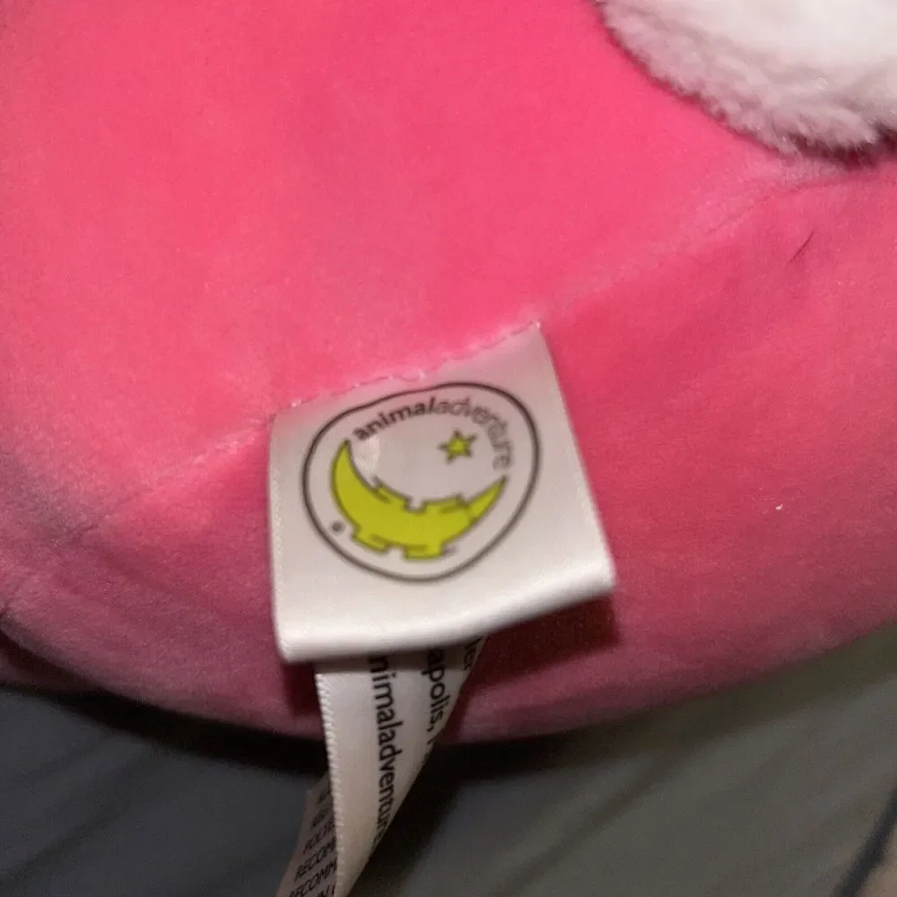Animal Adventure Plush Pink Bunny Soft Squishy Pudgy Lovey Stitched Eyes New 12